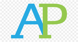  Picture with AP logo. The letters A and P are in blue and green